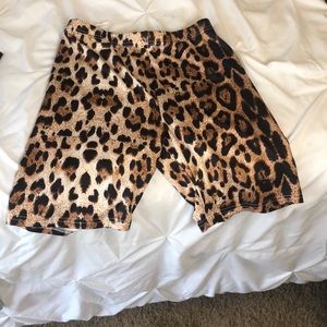 CHEETAH BIKER SHORTS